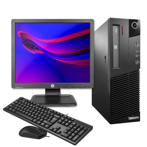 2.El Bilgisayar Lenovo ThinkCentre M93 İ5 4.Nesil 8GB RAM 128GB SSD 17"Monitör